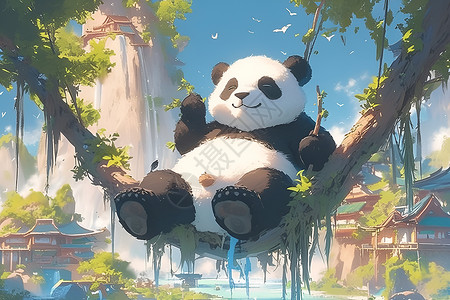 丛林中的熊猫图片素材