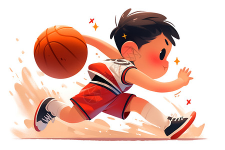 男孩打篮球篮球小子插画