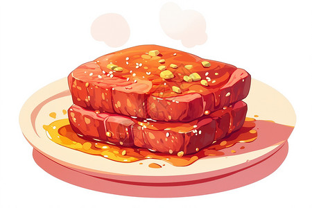 烤肉拼盘美味佳肴肉类拼盘插画