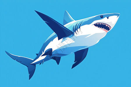 性感嘴巴可爱的鲨鱼插画