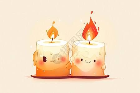 熊熊燃烧的蜡烛插画