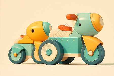 可爱的玩具小车插画
