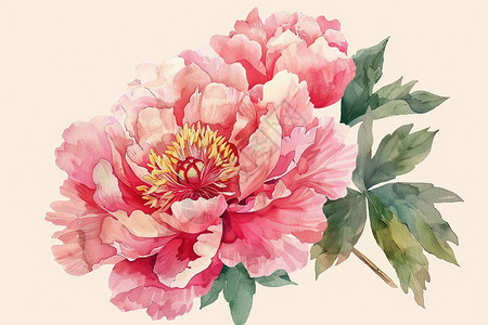 粉嫩花朵分割线粉嫩的牡丹花插画