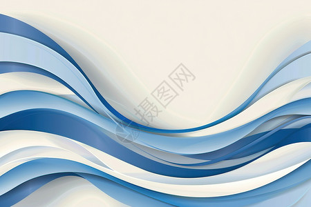 白玉簪抽象蓝白曲线壁纸插画