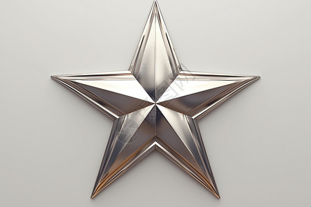 五角星金属银色星星闪耀着微光插画