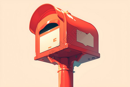 展示红色的邮箱插画插画