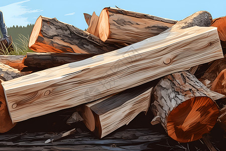 一堆木材木制品木工图片素材