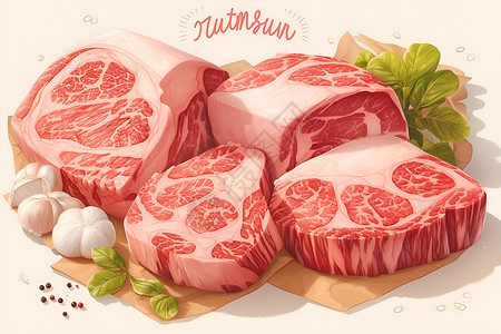 刷肉一份生肉插画