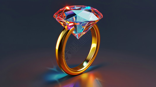 首饰饰品戒指上的璀璨钻石设计图片