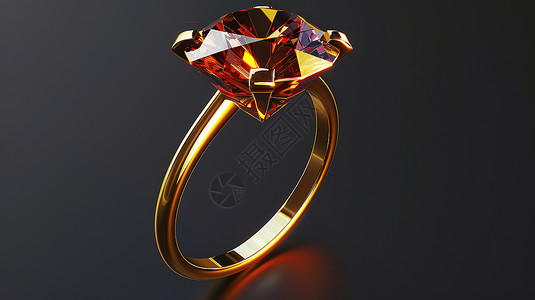 钻石戒指素材红色钻石戒指设计图片