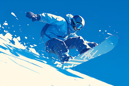 超帅气滑雪帅气的滑雪姿势插画