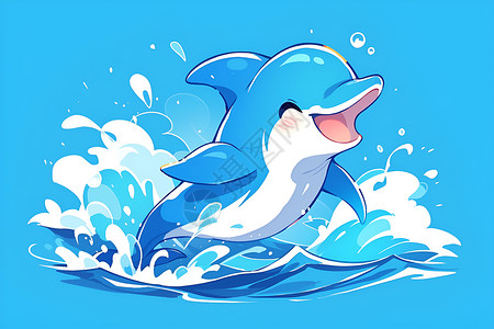 卡通的生物海豚背景图片