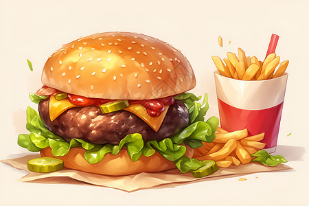 肉食物美食菜品美味的快餐插画