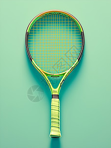 立体面网球拍的立体模型插画