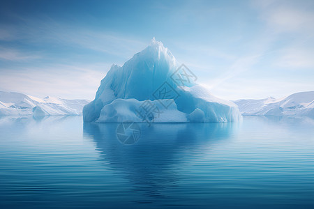 北极捕捞漂浮的冰山插画