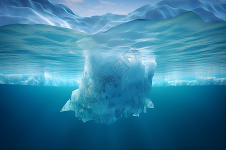 北极捕捞巨大的冰山插画