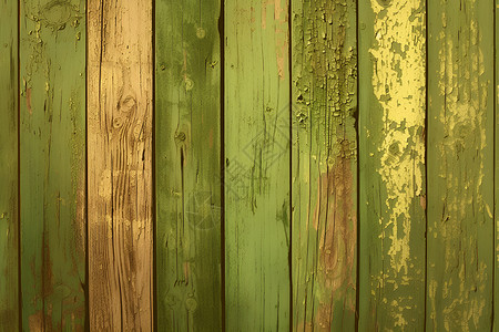厚木板绿黄色的木板插画