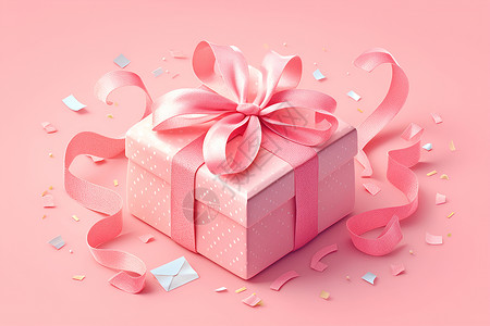 包装完好的礼盒粉色礼盒的插画插画
