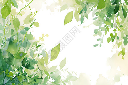 藤蔓植物缠绕的绿色藤蔓插画