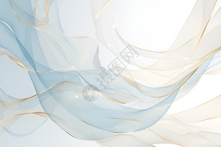 金色线条花边水波粼粼的水纹插画