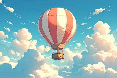 飘浮在空中的热气球高清图片