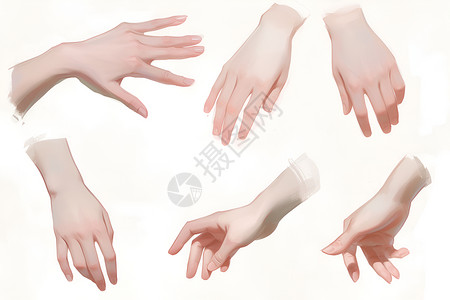 点击手指姿势形态各异的手势插画