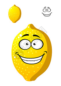 快乐的微笑黄色卡通柠檬水果与广泛的牙齿咧嘴,加上第个变化,没有脸的农业或食品工业背景图片
