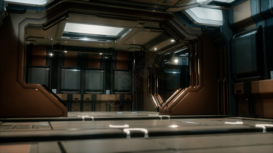 科幻隧道或宇宙飞船走廊背景图片