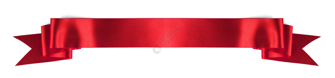 奖荣誉证书红色缎带横幅隔离白色背景上白色缎带横幅背景