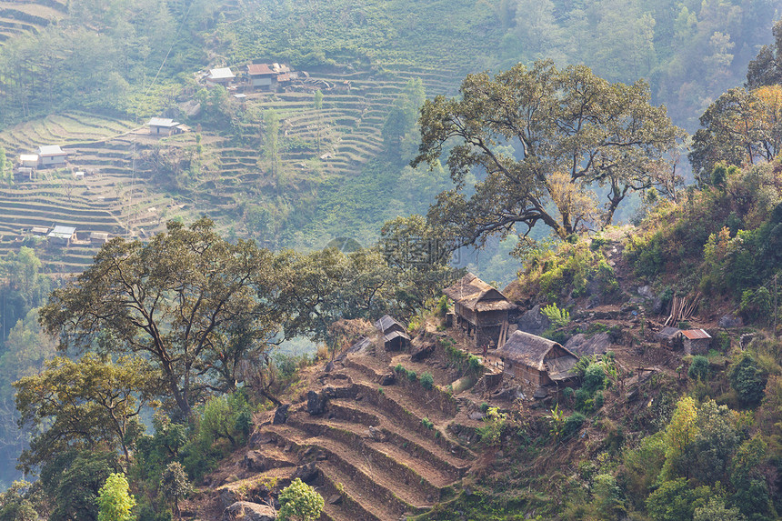 尼泊尔山区的村庄图片