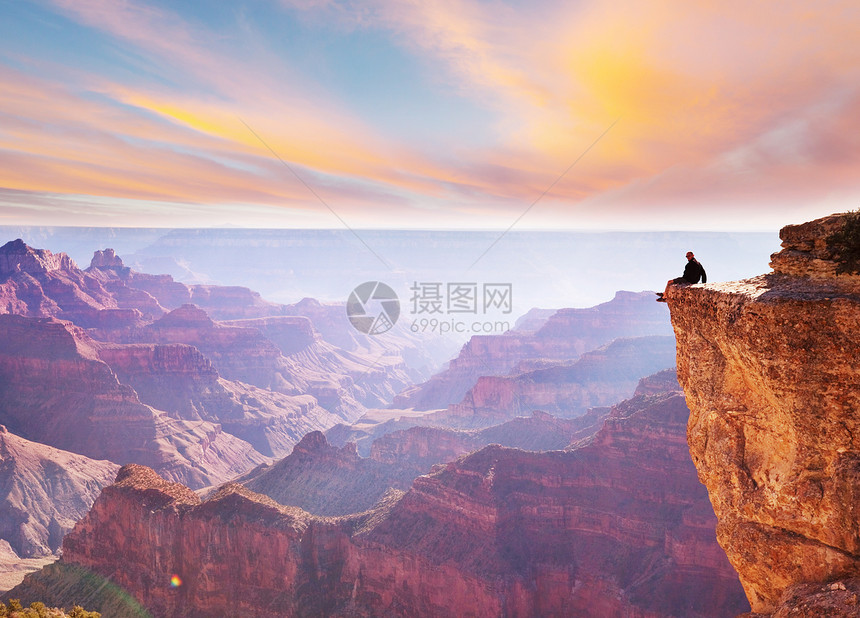 美国亚利桑那州大峡谷的风景如画美丽的自然背景图片