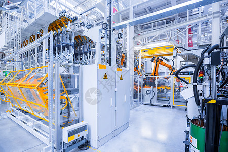 汽车工厂的机器人手臂汽车厂的机器人钢高清图片素材