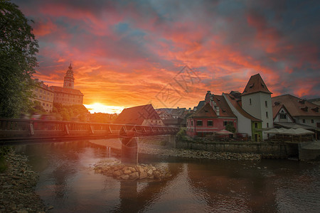 塞斯基克鲁洛夫捷克共国南部波西米亚地区的城市位于伏尔塔瓦河上宣布为联合国教科文织世界遗产图片