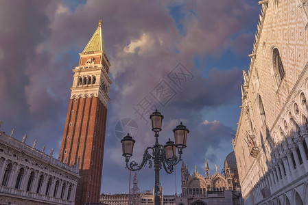 巴西利卡神的圣马克广场威尼斯意大利背景
