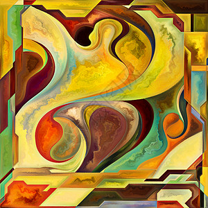 笔刷形状形式系列的亲力以艺术创意想象力为的五颜六色形状纹理的方形背景背景