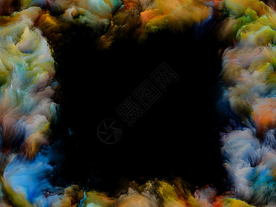 云形边框素材框架绘画系列用于文本放置的抽象数字颜色边框背景