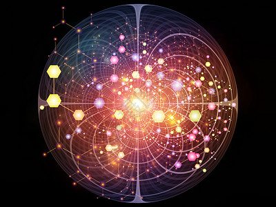 相互作用进入之内分子结构系列抽象原子抽象背景上的相互作用科学技术的上转化为晶体网络设计图片