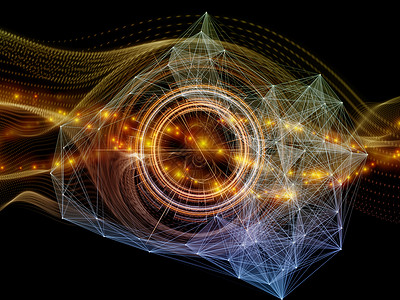 粒子发生器系列现代技术科学教育理论研究的分形灯图案领域的背景背景图片