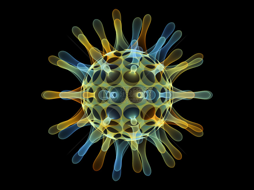 分形病系列三维渲染半透明彩色病粒子的健康,covid19,感染,疾病冠状病流行图片