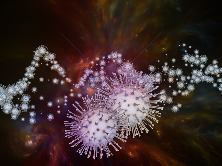 冠状病的现实病流行系列冠状病颗粒微元素的三维插图,以补充关于病流行病感染疾病健康的图片