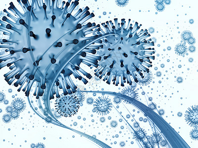 冠状病微世界病流行系列冠状病颗粒微元素的三维插图,病流行病感染疾病健康项目的背景背景图片