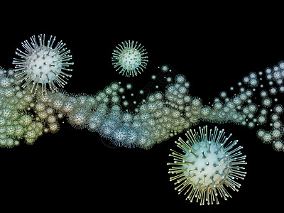 冠状病微世界病流行系列与病流行病感染疾病健康相关的冠状病颗粒微元素的三维图解背景图片