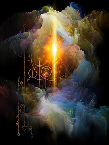 自的几何柏拉图星云系列抽象分形星云神秘符号关于内自,占星术,神秘,巫术,魔法及其符号背景图片