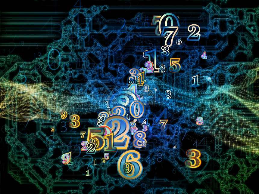 虚拟技术系列三维抽象元素数字科学教育通信现代技术的背景图片