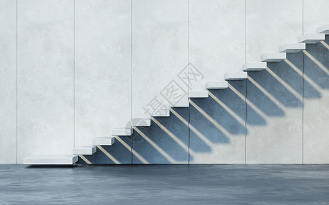混凝土楼梯楼梯向上引导,三维渲染背景