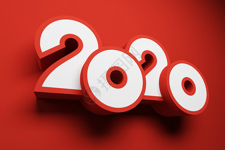 2020年新年快乐创意背景或贺卡三维渲染背景图片