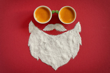 圣诞老人,白胡子浓缩咖啡杯图片