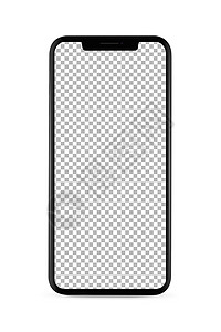 透明无边素材无边框智能手机,空白透明屏幕,隔离白色背景上屏幕被切割出路径隔离无边框智能手机背景