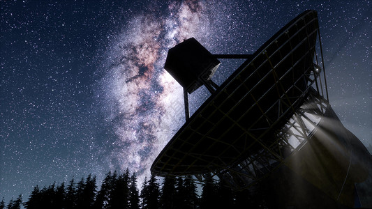 夜空恒星下的天文台超脱背景