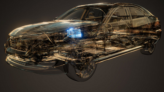 汽车电池可见于透明汽车汽车电池汽车上可见图片